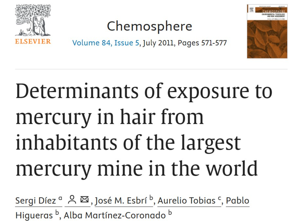 Determinantes de la exposición al mercurio en el cabello de habitantes de la mayor mina de mercurio del mundo