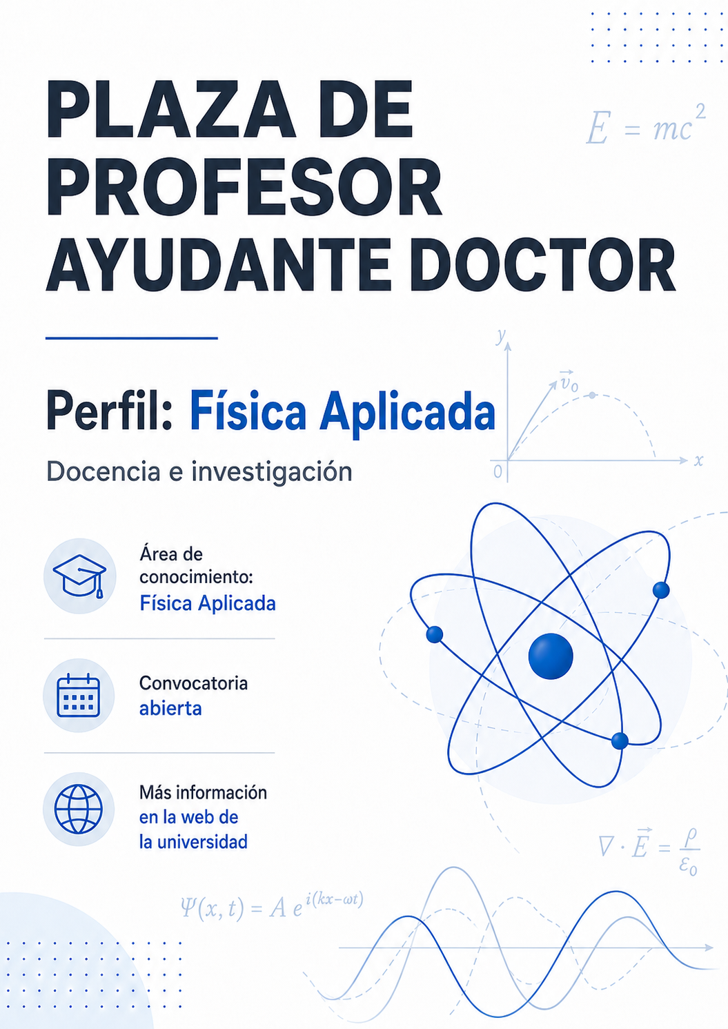 Plazas Ayudante Doctor: Física Aplicada