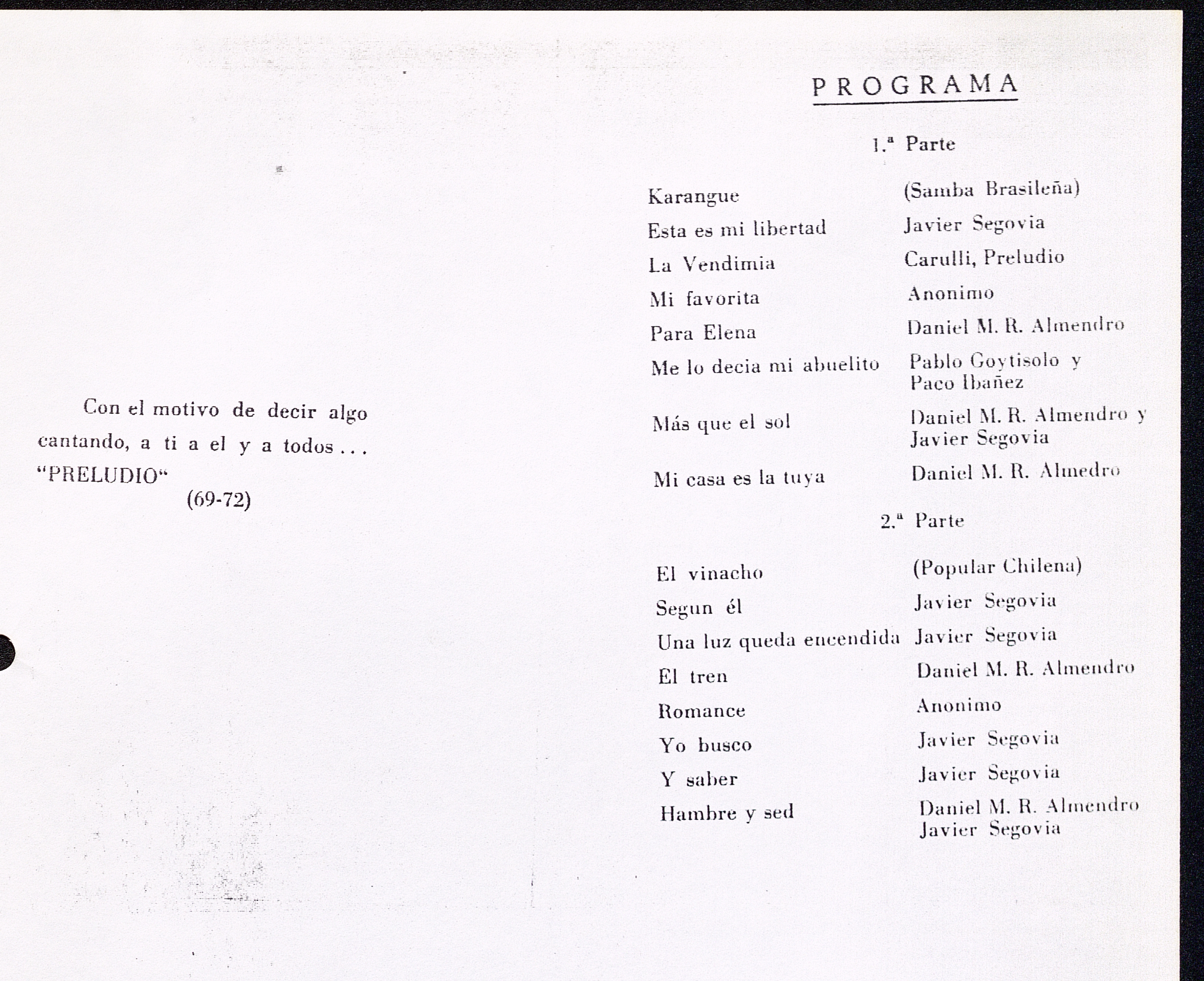 Actuaciones de Preludio