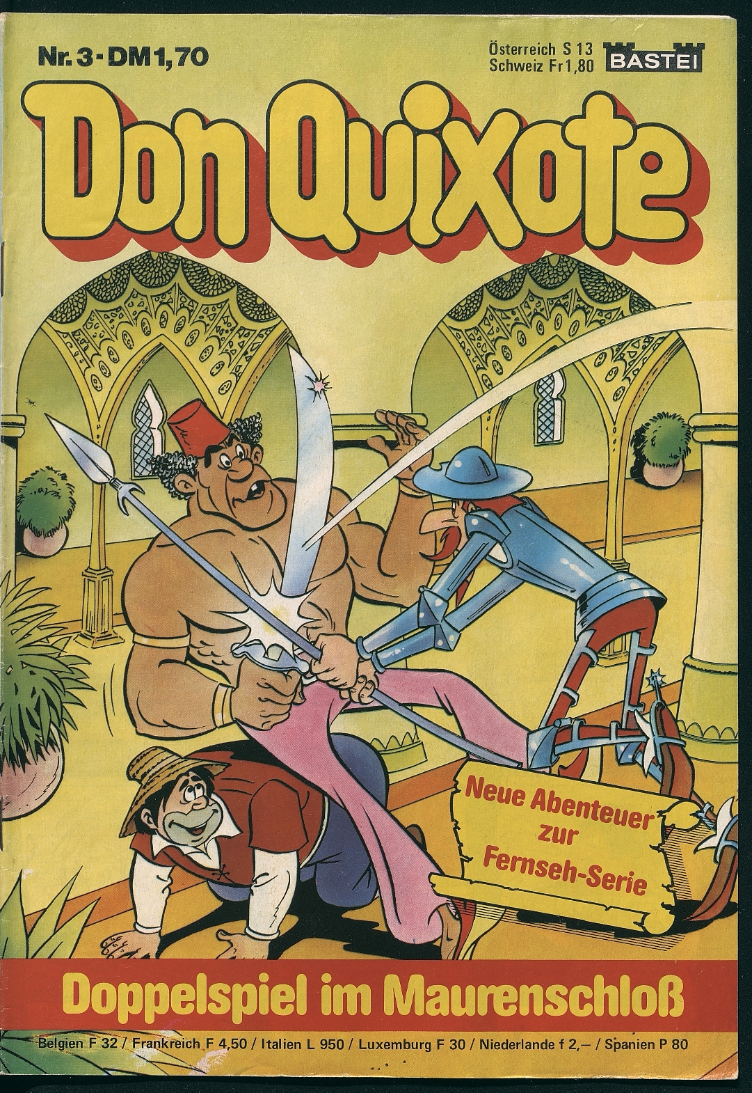 Don Quixote : der trick des falschen grafen: neue abenteuer zur Fernseh-Serie. köln : Bastei, [1981] 
