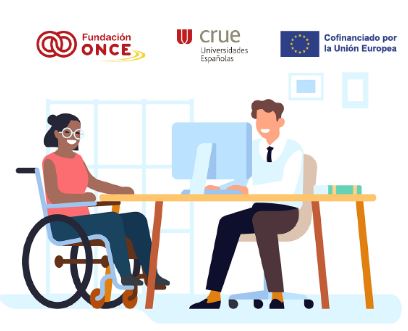 dos estudiantes, uno con equipo informát