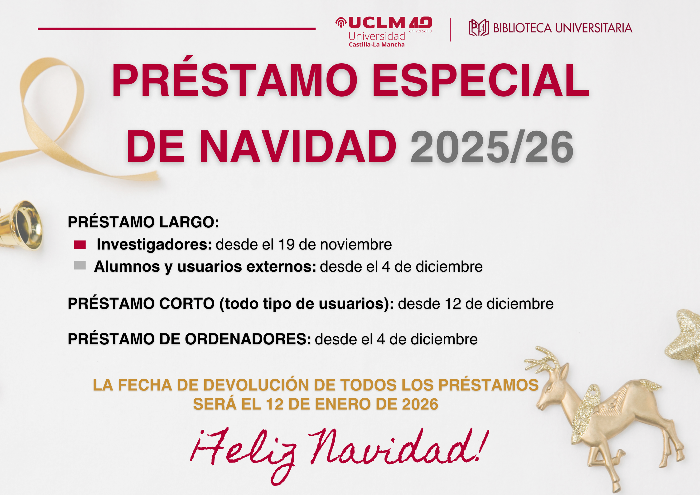 Préstamo especial de Navidad 2025-2026 BUCLM